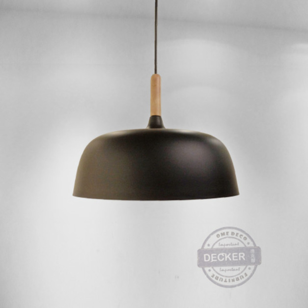 恩果吊燈 (黑/白) - 北歐風格空間燈飾 木柄設計鐵件吊燈