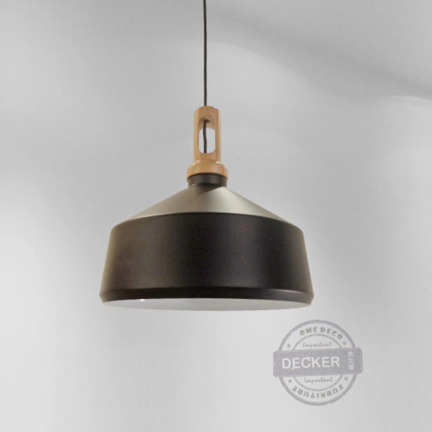 波可特吊燈 A款 (黑/白) - 北歐家居 原木燈飾 金屬木燈座