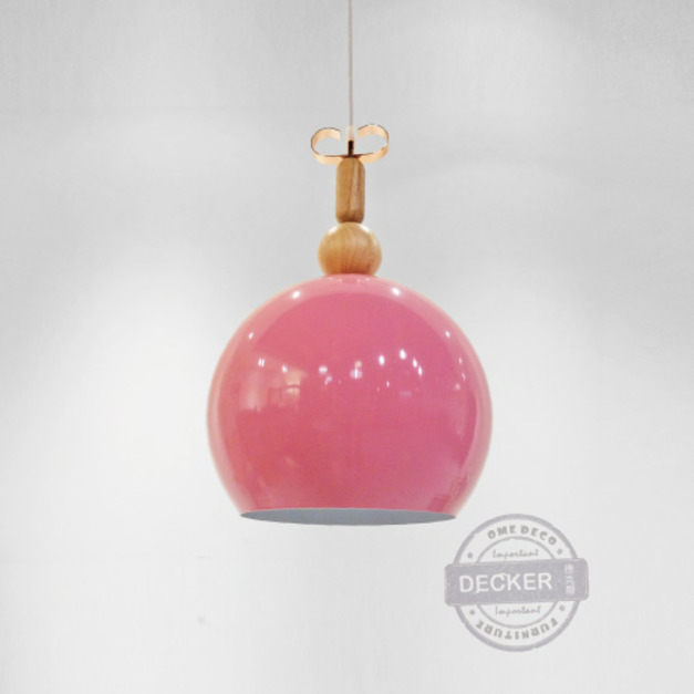 潘朵拉的吊燈 A款 (白/黑/綠/黃/粉) -可愛北歐風格燈飾 蝴蝶結木頭設計