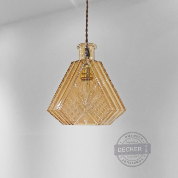 玻璃酒瓶吊燈 B款 (透/茶) - Modern 現代燈飾 造型裝置掛飾