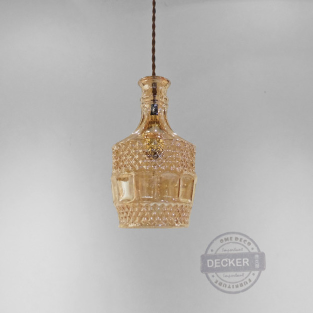 玻璃酒瓶吊燈 A款 (透/茶) - Modern 現代燈飾 造型裝置掛飾