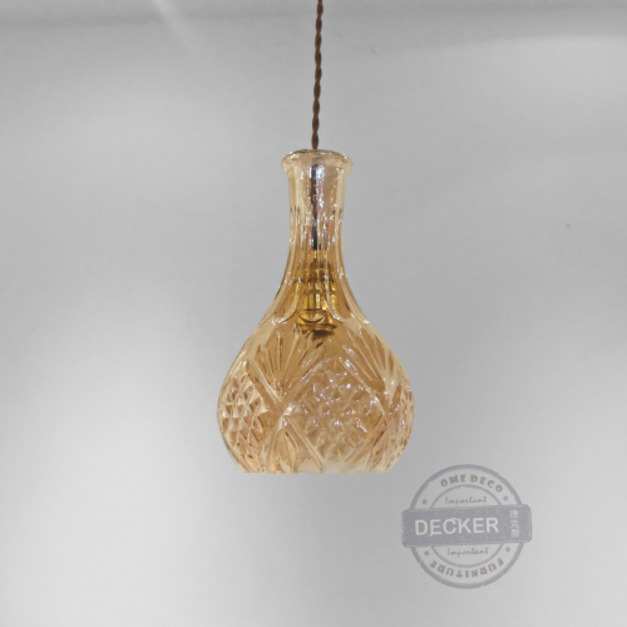 玻璃酒瓶吊燈 C款 (透/茶) - Modern 現代燈飾 造型裝置掛飾