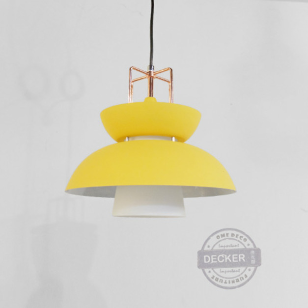 音樂吊燈 (黃/白) - 溫暖北歐空間 彩色鐵件 奶白玻璃 文創清新