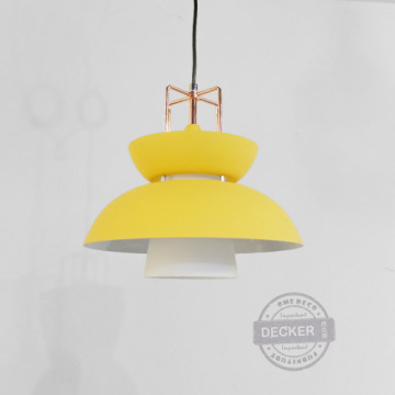 音樂吊燈 (黃/白) - 溫暖北歐空間 彩色鐵件 奶白玻璃 文創清新