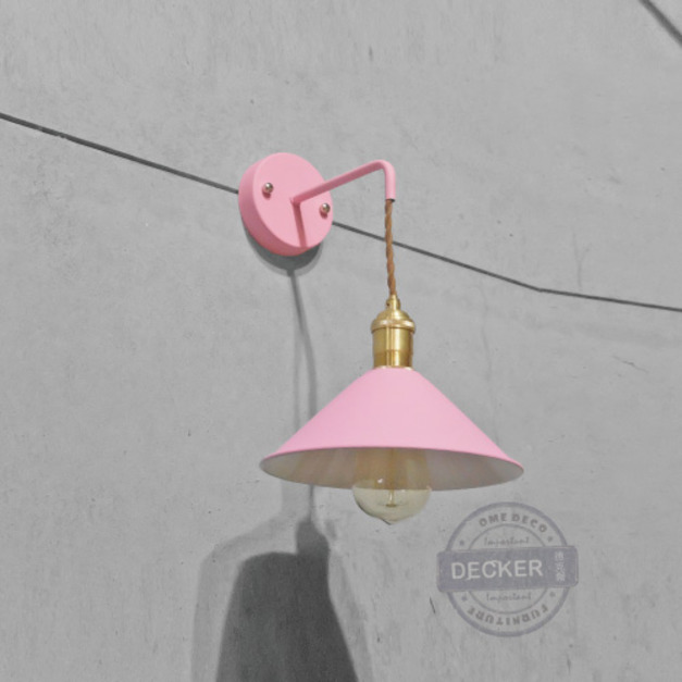 黃銅鍋蓋壁燈 (白/粉/綠/灰/黃) - 工業風壁燈 簡約風格設計 走道玄關 床頭燈