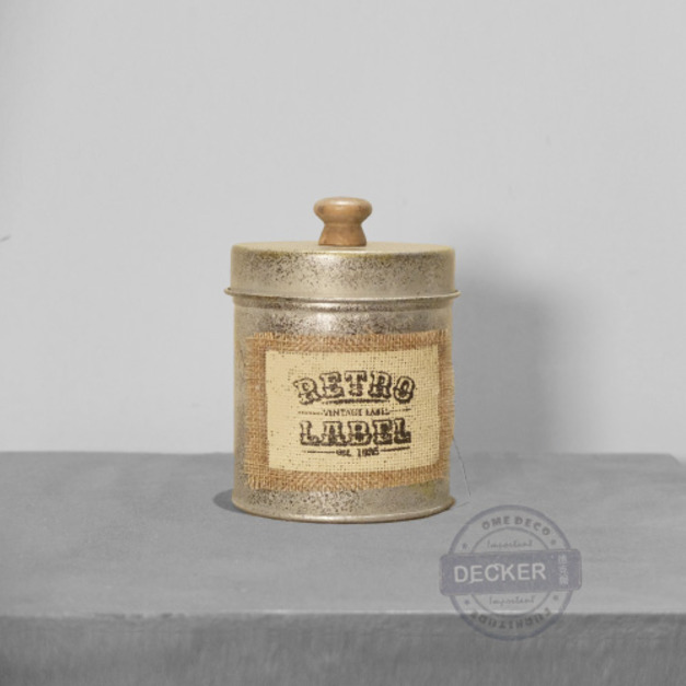 蓋子小鐵罐 RETRO - Vintage復古家飾 道具擺飾 老式空間