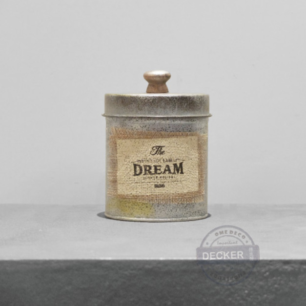 蓋子小鐵罐 DREAM - Vintage復古家飾 道具擺飾 老式空間