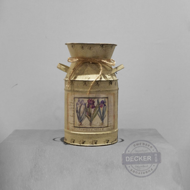 花園鐵罐 (米) - Vintage仿舊擺飾 道具花園家飾 麻繩牛奶罐