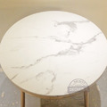 里花圓桌 60/70/80 cm - 玫瑰金鐵件 雲彩大理石紋 優雅餐桌_1