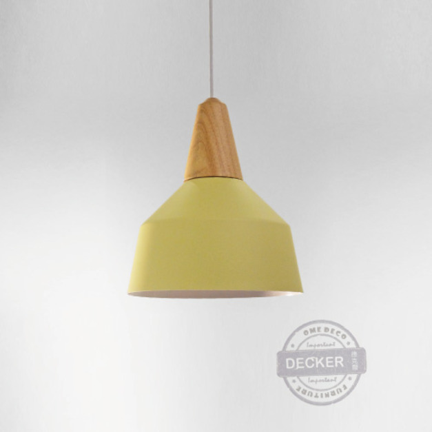 波多吊燈 中 (黑/白/黃) - 北歐風燈飾 鐵件木燈座 溫暖風格