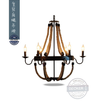 [Last] 皇冠麻繩吊燈 - 經典工業風 超巨燈具 麻繩蠟燭