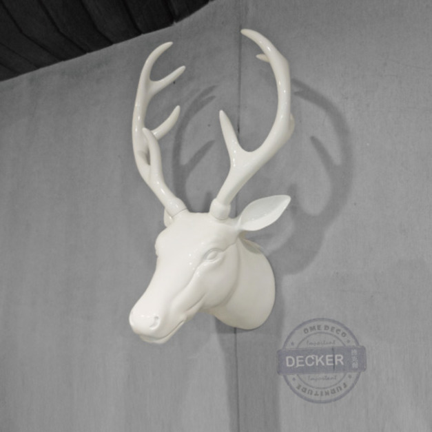 [Last] 鹿頭掛飾 (亮白/消光白) - 樹脂掛飾 歐風藝術 動物家飾