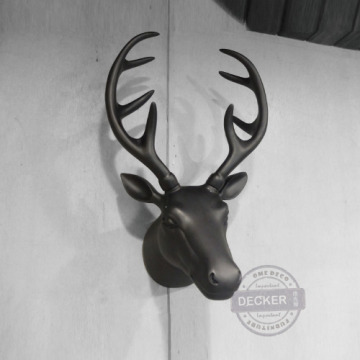 [Last] 鹿頭掛飾 (亮黑) - 樹脂掛飾 歐風藝術 動物家飾