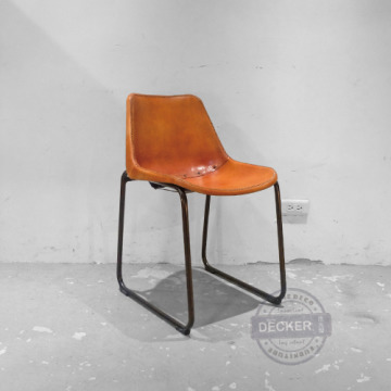 [Last] 格蘭餐椅(淺咖) - 經典工業風 真皮餐椅