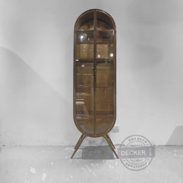 古金膠囊收納櫃 - 古銅金 老式復古 玻璃鐵櫃