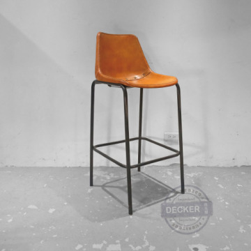 [Last] 格蘭吧台椅(淺咖) - 經典工業風 真皮吧檯椅