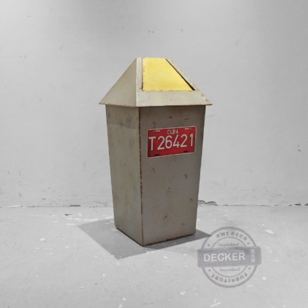 [Last] 車牌垃圾桶 - 老件家飾 仿舊鏽蝕 鐵桶收納