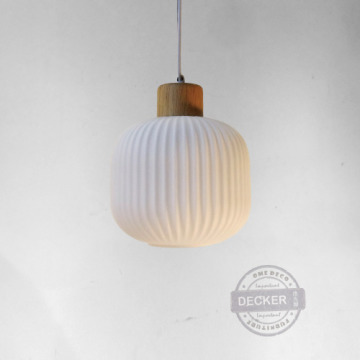 摺果吊燈 D款 - 老式復古 摺紙藝術 奶白玻璃