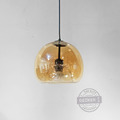 雷斯吊燈 (琥珀/煙燻) - 雙層玻璃 現代北歐風格 藝術燈飾
