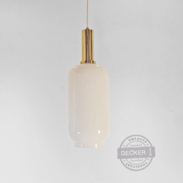 尼達吊燈 長 - 藝術白玻璃 金色現代家飾