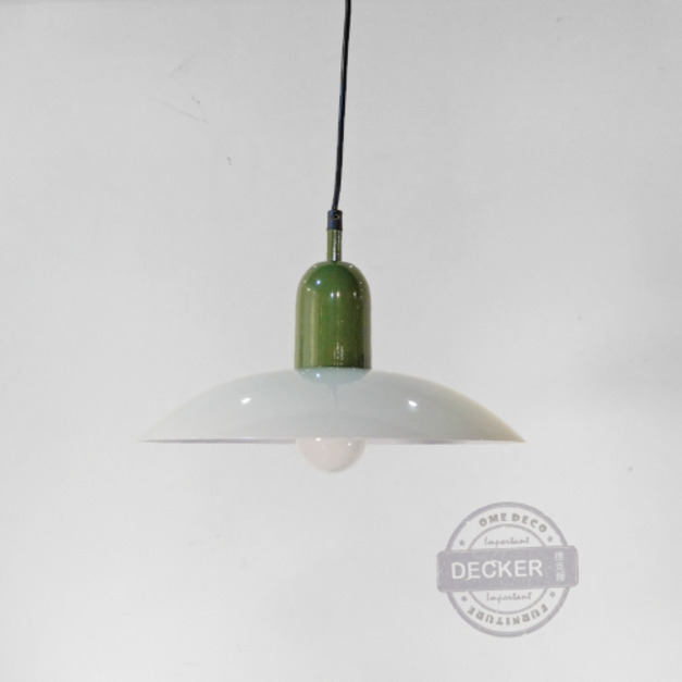 莫蘭迪吊燈 (綠/白/紅/粉) - 北歐彩色風格 鐵件鍋蓋 撞色設計