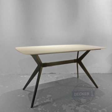 陶頓餐桌 (白) 140cm - 薄型岩板 現代設計鐵腳 藝術家具