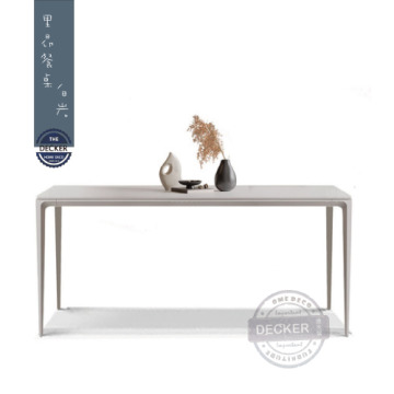 理昂餐桌 (白岩) 140/160/180 - 美型纖細 岩板餐桌 時尚設計