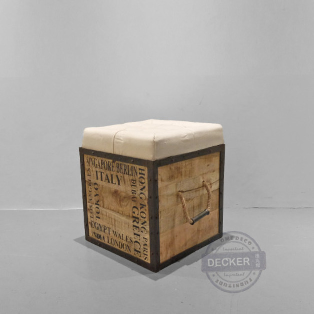 [Last] 城市收納矮凳 - 印度製 工業風格絕版品 木箱矮凳