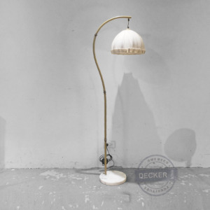 珀迪落地燈 A款 - 老式復古設計 古典布邊燈罩 大理石立燈