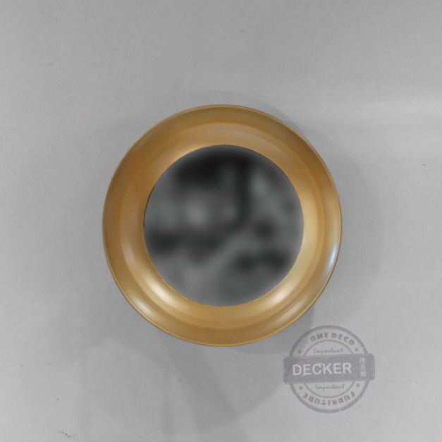 圓鼎掛鏡 - Vintage古銅金 設計圓鏡 侘寂家飾