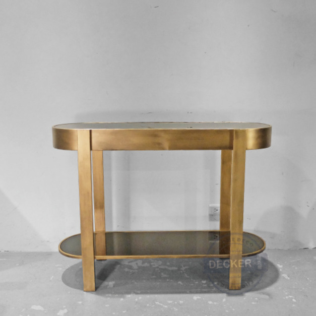 銅禾雙層邊几 - 新古典古銅金 復古時尚 設計邊桌
