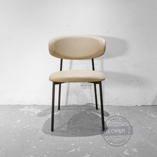 亨特餐椅 (淺咖皮) - 舒適加厚軟墊 現代北歐風 設計書房椅