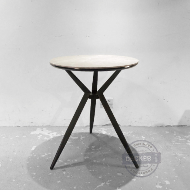 艾格餐桌 60cm - 灰岩圓桌 石面洽談桌 簡約現代