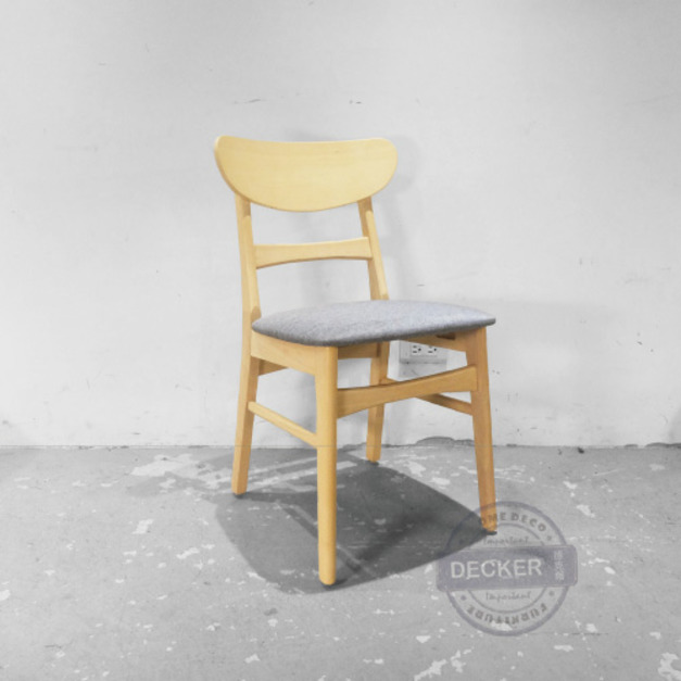 崔妮絲餐椅 (灰麻) - 溫暖實木 麻布軟墊 設計餐椅