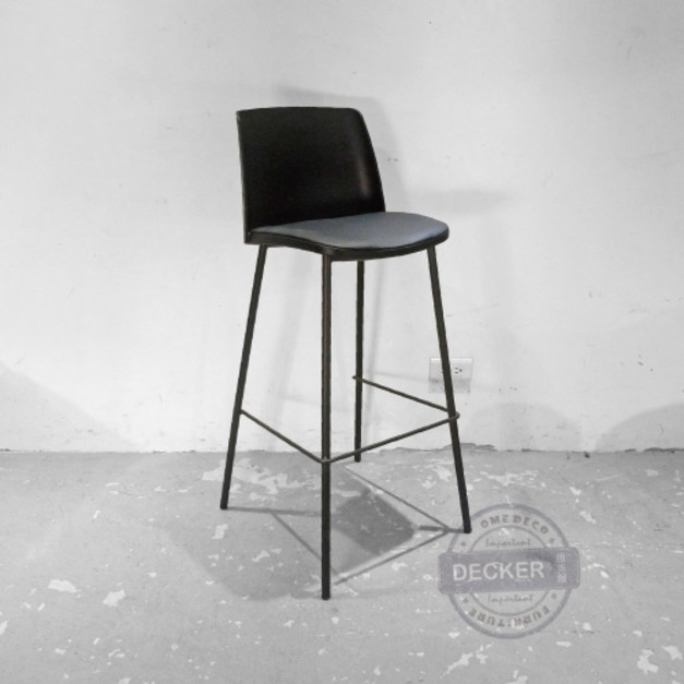 品妍吧台椅 (黑) - 北歐風格 彩色鐵件 軟墊舒適設計