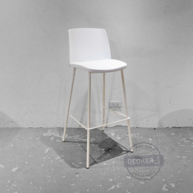 品妍吧台椅 (白) - 北歐風格 彩色鐵件 軟墊舒適設計