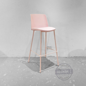 品妍吧台椅 (粉) - 北歐風格 彩色鐵件 軟墊舒適設計