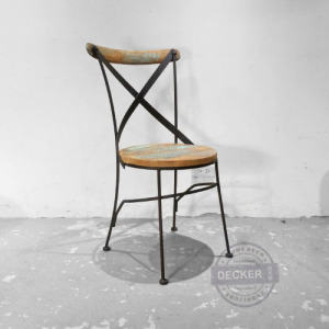[Last] 18號老餐椅 (黑) - 老榆木 泥舊鐵件 末日風格