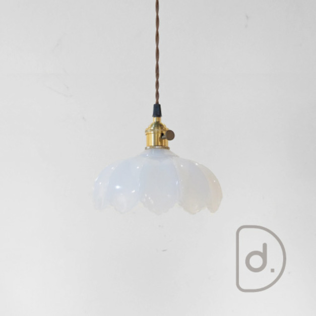 [Last] 藝花吊燈 - 絕版燈具 藝術白玻璃