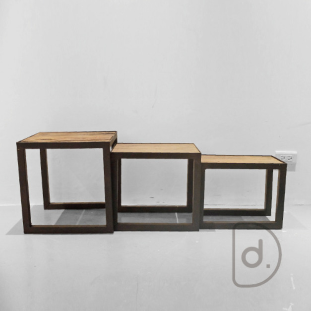 [Last] 仿舊三件式邊几 - 末日風格 泥鐵老榆木