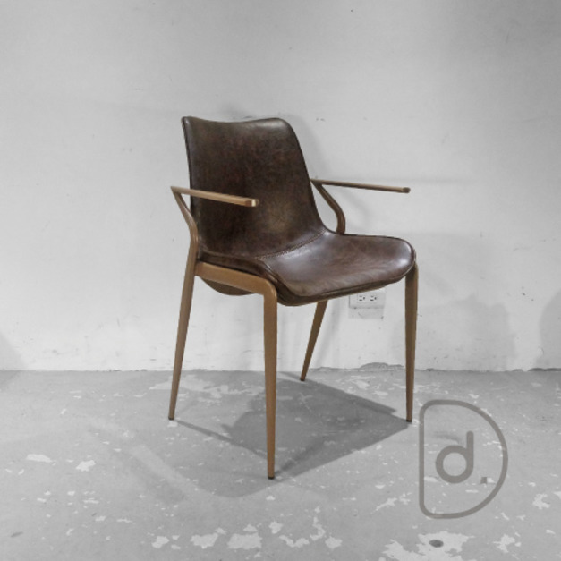 麥德扶手餐椅 - 轉印鐵件 寬大舒適 設計休閒椅