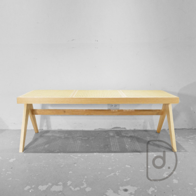 藤本長凳 130cm - 實木長凳 藤編藝術家具 簡約侘寂