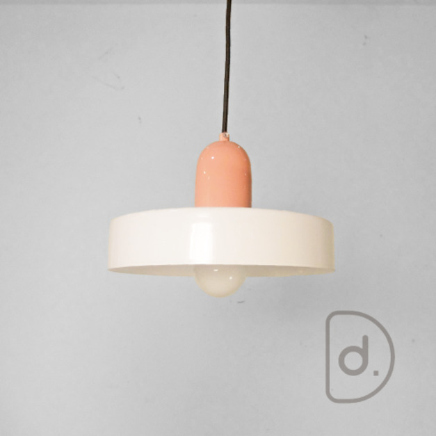 琉盤吊燈 (白粉) - 藝術色彩玻璃 家飾燈飾 氣氛吊燈