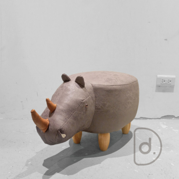 犀牛矮凳 (黑) - 可愛動物凳 創意居家擺設 趣味動物