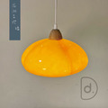 瓜洲吊燈 (橘) - 彩色玻璃 老式復古 藝術燈飾_1