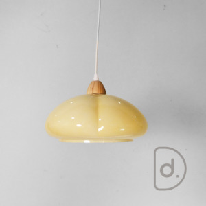 瓜洲吊燈 (奶油) - 彩色玻璃 老式復古 藝術燈飾