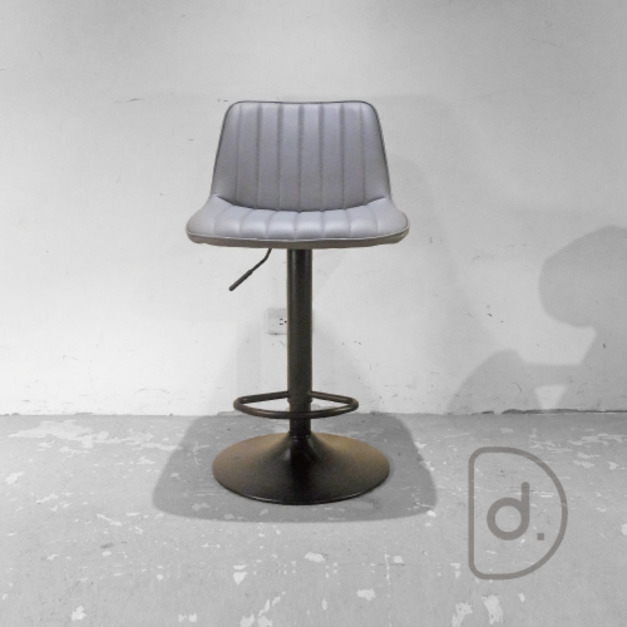 老德升降吧台椅(淺灰) - 升降舒適靠背 調整中島吧台 老式設計