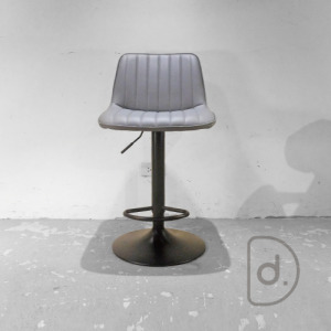 老德升降吧台椅(淺灰) - 升降舒適靠背 調整中島吧台 老式設計