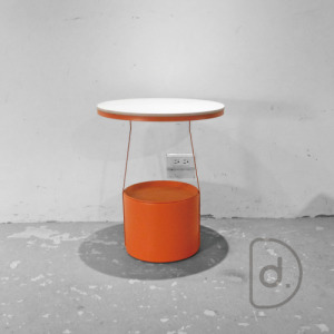 里仕邊几(橘/黑/白/黑白) - 石材小桌 收納小茶几邊几 