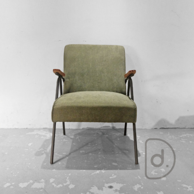 夏蘿休閒椅 (綠/灰/咖) - 老式設計 舊式螺紋 設計單人椅